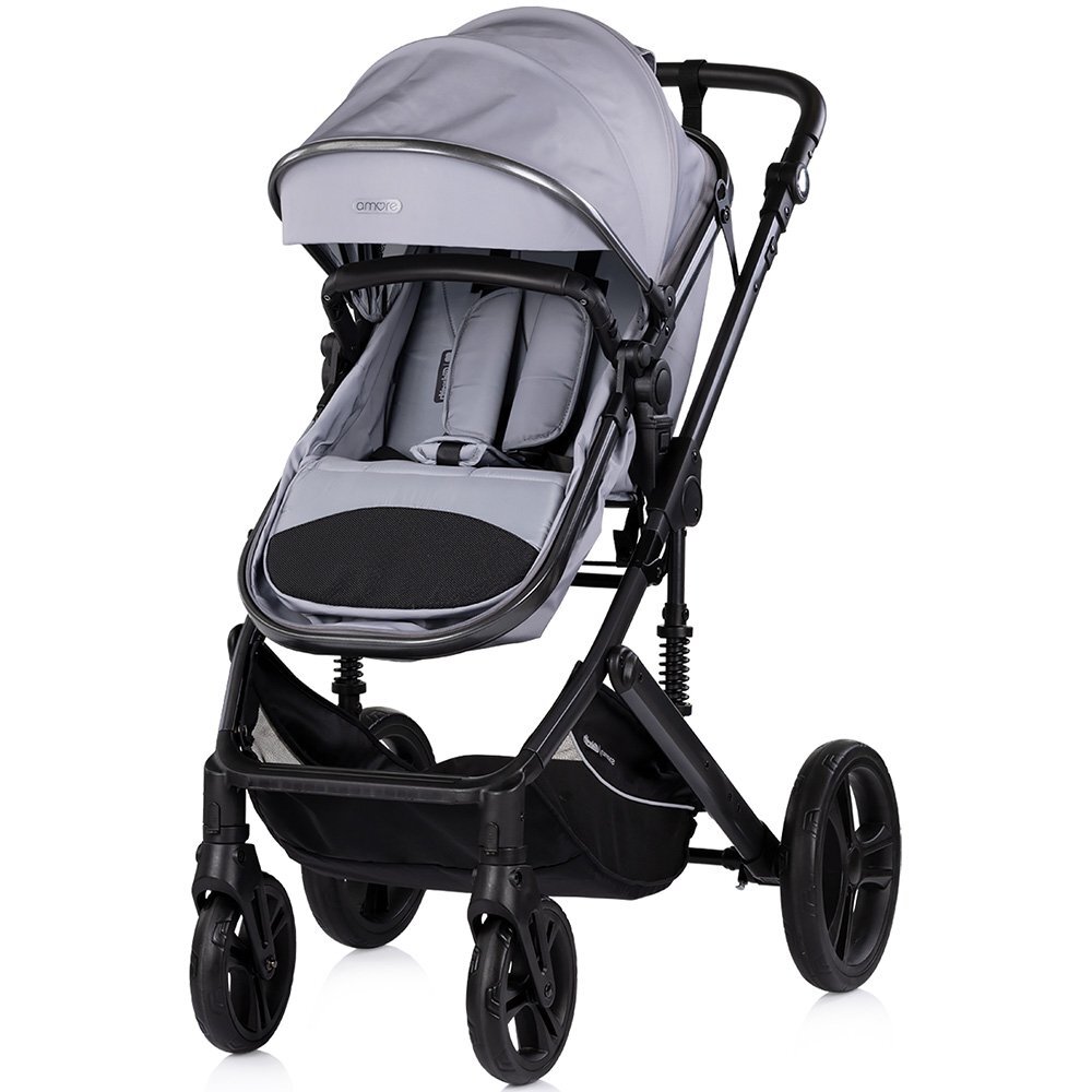CHIPOLINO Carucior transformabil 2 in 1 pentru copii Amore Platinum cu suspensii sezut reversibil accesorii greutate suportata 22 kg