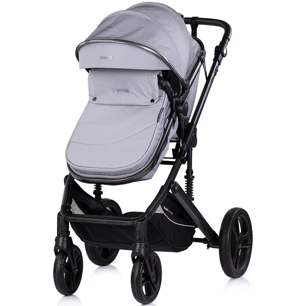 CHIPOLINO Carucior transformabil 2 in 1 pentru copii Amore Platinum cu suspensii sezut reversibil accesorii greutate suportata 22 kg