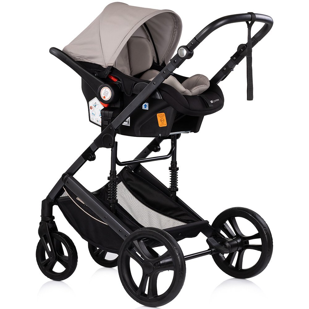 CHIPOLINO Carucior transformabil 3 in 1 pentru copii Amore Latte cu suspensii sezut reversibil accesorii greutate suportata 22 kg