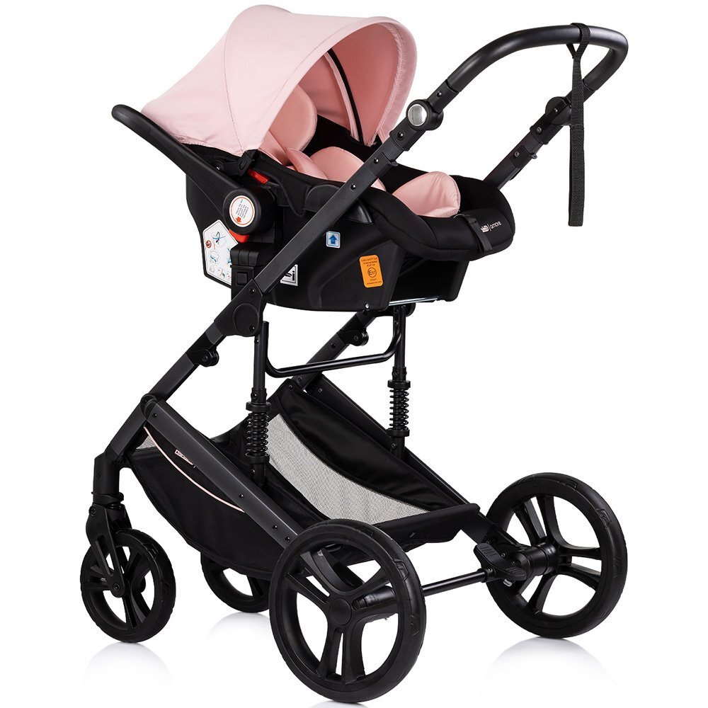 CHIPOLINO Carucior transformabil 3 in 1 pentru copii Amore Powder Pink cu suspensii sezut reversibil accesorii greutate suportata 22 kg