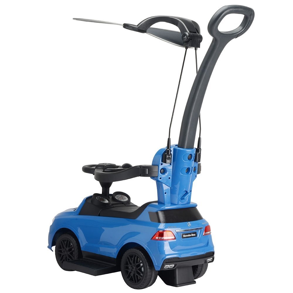 CHIPOLINO Masinuta copii de impins Mercedes AMG GLE 63 Blue cu maner si copertina reglabila bara de protectie suport pentru picioare spatiu de depozitare volan cu sunete
