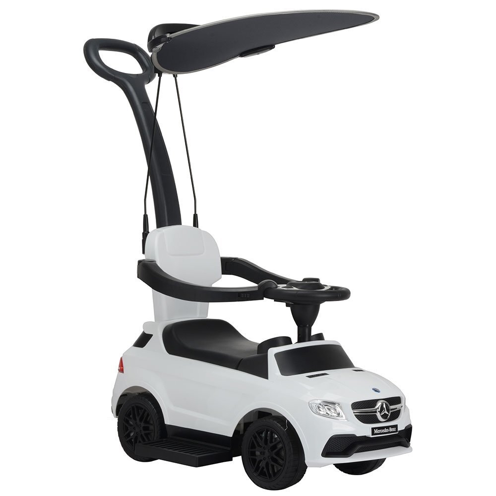 CHIPOLINO Masinuta copii de impins Mercedes AMG GLE 63 white cu maner si copertina reglabila bara de protectie suport pentru picioare spatiu de depozitare volan cu sunete