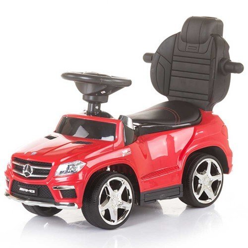 CHIPOLINO Masinuta copii de impins Mercedes Benz GL63 AMG black cu copertina maner detasabil sunete amuzante scaun spatios din piele Suport pentru picioare retractabil bara de proectie
