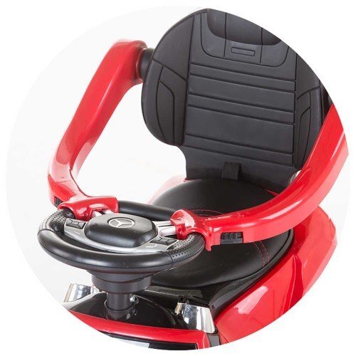 CHIPOLINO Masinuta copii de impins Mercedes Benz GL63 AMG black cu copertina maner detasabil sunete amuzante scaun spatios din piele Suport pentru picioare retractabil bara de proectie