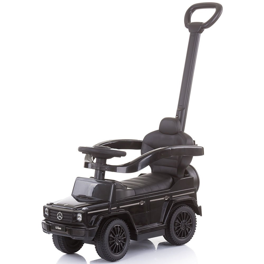 CHIPOLINO Masinuta copii de impins Mercedes G350 Black cu maner si copertina detasabile spatiu de depozitare sub sezut suport pentru picioare retractabil potrivita copiilor cu varsta mai mare de 1 an cu greutatea pana la 2