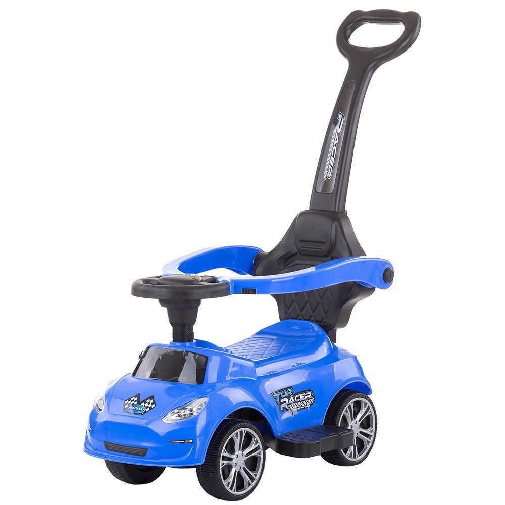 CHIPOLINO Masinuta copii de impins Turbo Blue cu maner si bara de siguranta detasabile suport pentru picioare sezut cu spatar potrivita copiilor cu varsta mai mare de 3 ani cu greutatea pana la 23 kg