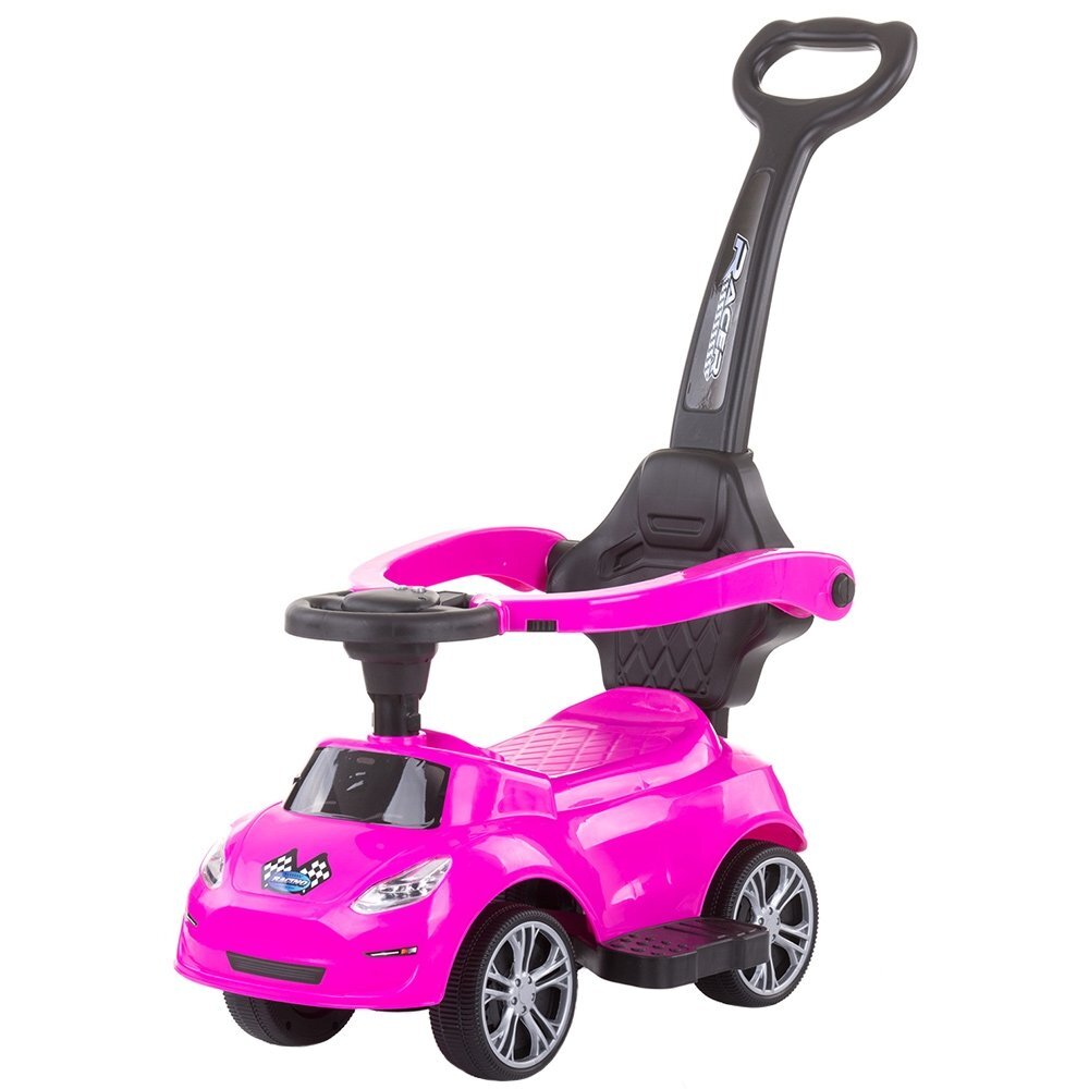 CHIPOLINO Masinuta copii de impins Turbo Pink cu maner si bara de siguranta detasabile suport pentru picioare sezut cu spatar potrivita copiilor cu varsta mai mare de 3 ani cu greutatea pana la 23 kg