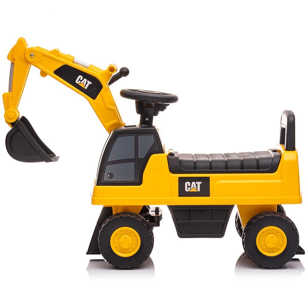 CHIPOLINO Masinuta de impins CAT Excavator yellow cu spatiu pentru depozitare volan cu sunete greutate admisa 25 kg