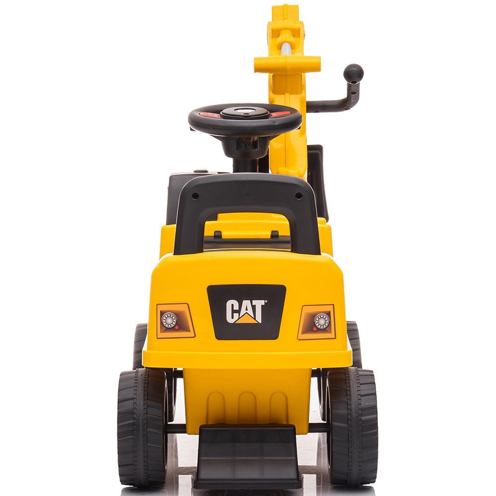 CHIPOLINO Masinuta de impins CAT Excavator yellow cu spatiu pentru depozitare volan cu sunete greutate admisa 25 kg