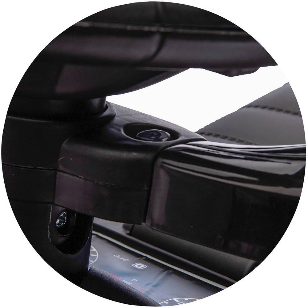 CHIPOLINO Masinuta de impins cu maner Mercedes Benz C-Class Black cu bara de siguranta suport pentru picioare spatiu depozitare volan cu sunete greutate admisa 25 kg