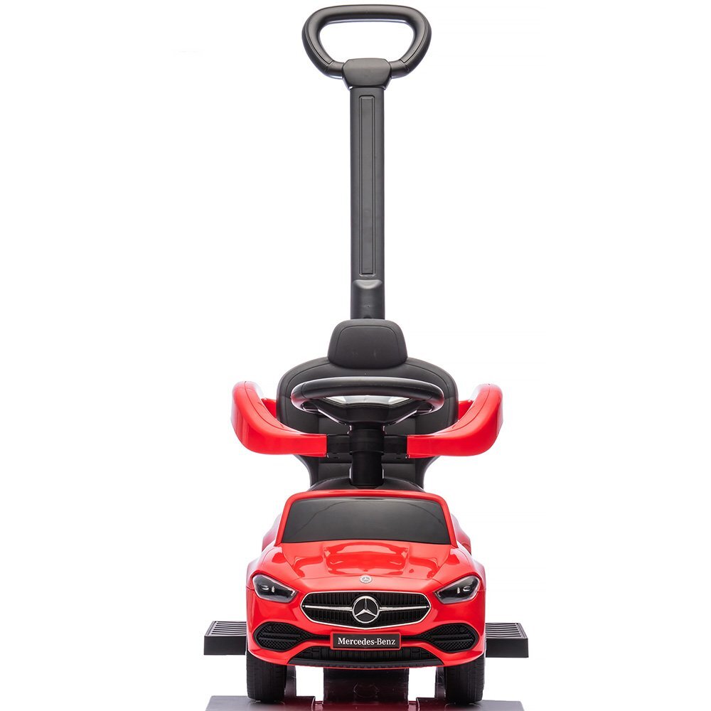CHIPOLINO Masinuta de impins cu maner Mercedes Benz C-Class Red cu bara de siguranta suport pentru picioare spatiu depozitare volan cu sunete greutate admisa 25 kg