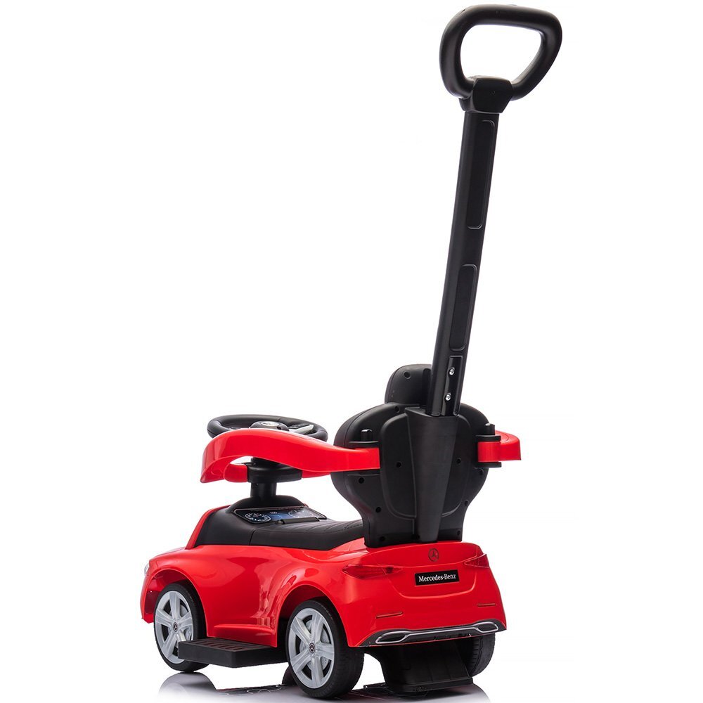 CHIPOLINO Masinuta de impins cu maner Mercedes Benz C-Class Red cu bara de siguranta suport pentru picioare spatiu depozitare volan cu sunete greutate admisa 25 kg