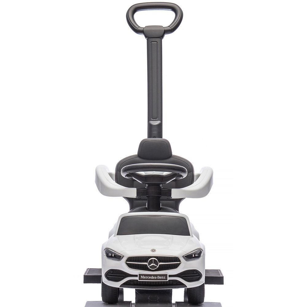 CHIPOLINO Masinuta de impins cu maner Mercedes Benz C-Class White cu bara de siguranta suport pentru picioare spatiu depozitare volan cu sunete greutate admisa 25 kg