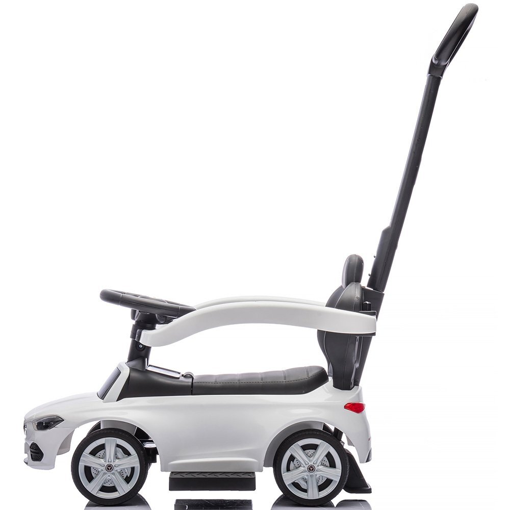 CHIPOLINO Masinuta de impins cu maner Mercedes Benz C-Class White cu bara de siguranta suport pentru picioare spatiu depozitare volan cu sunete greutate admisa 25 kg