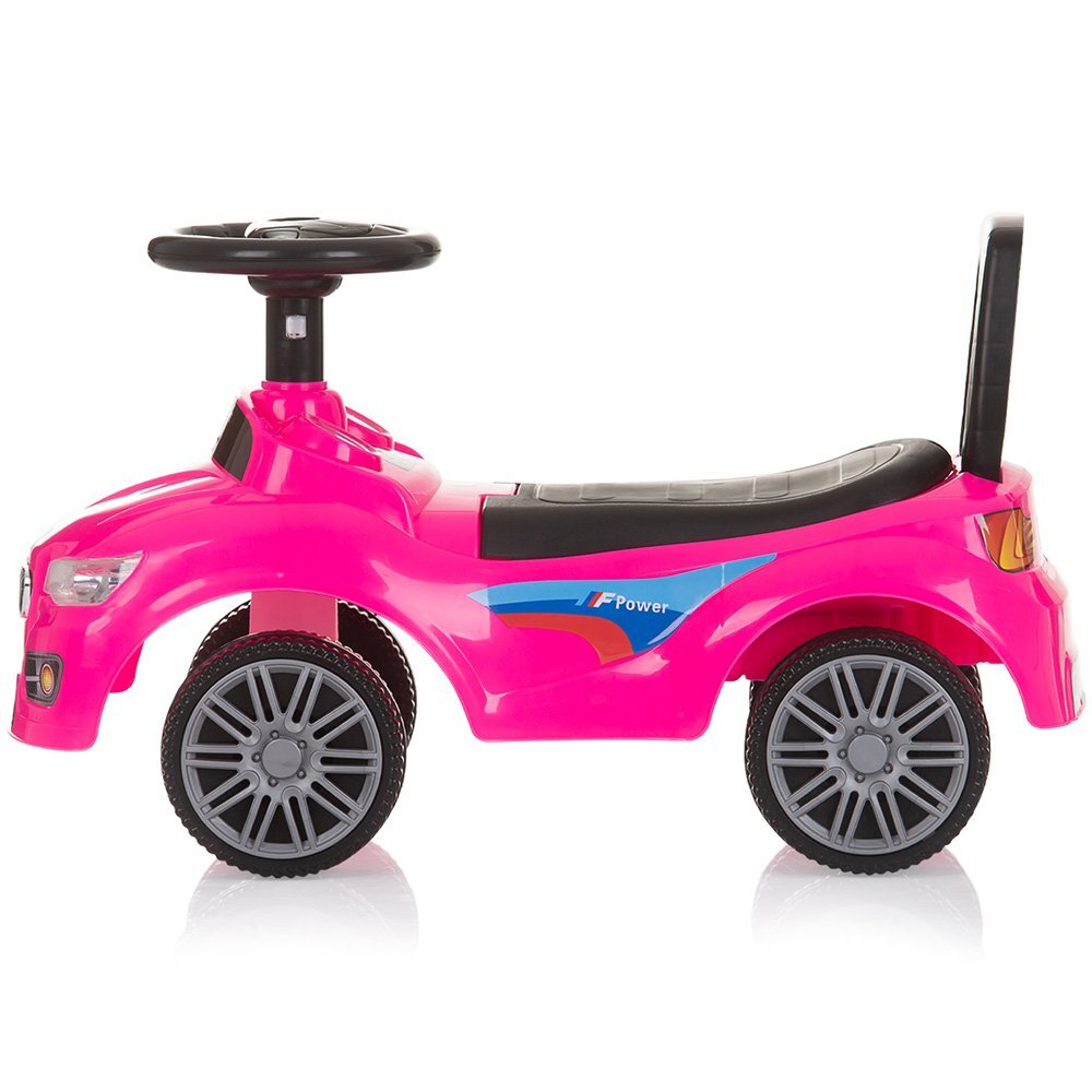 CHIPOLINO Masinuta de impins Sprinter Pink cu spatiu de depozitare spatar confortabil si volan cu sunete greutate admisa 25 kg