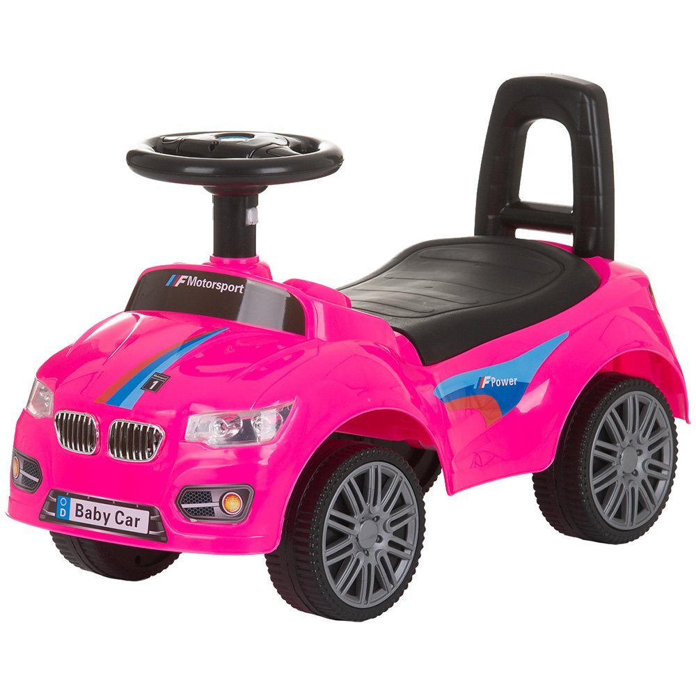 CHIPOLINO Masinuta de impins Sprinter Pink cu spatiu de depozitare spatar confortabil si volan cu sunete greutate admisa 25 kg