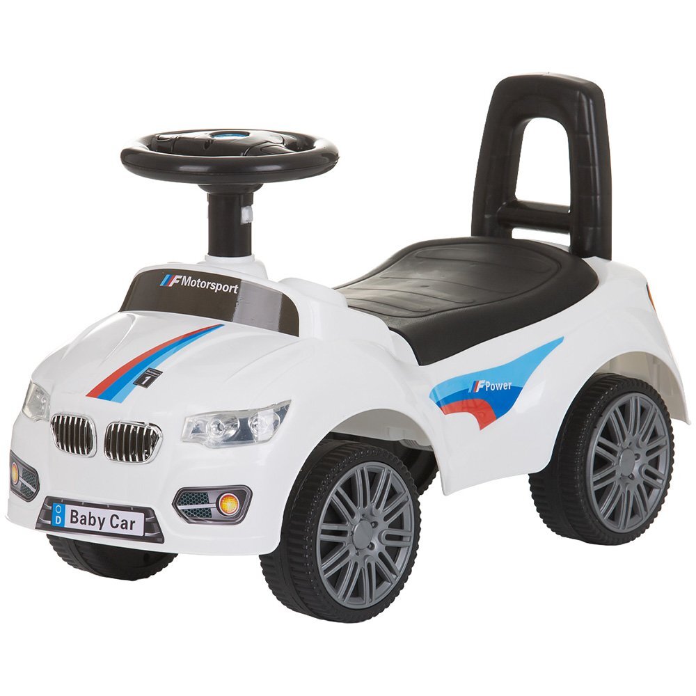 CHIPOLINO Masinuta de impins Sprinter White cu spatiu de depozitare spatar confortabil si volan cu sunete greutate admisa 25 kg