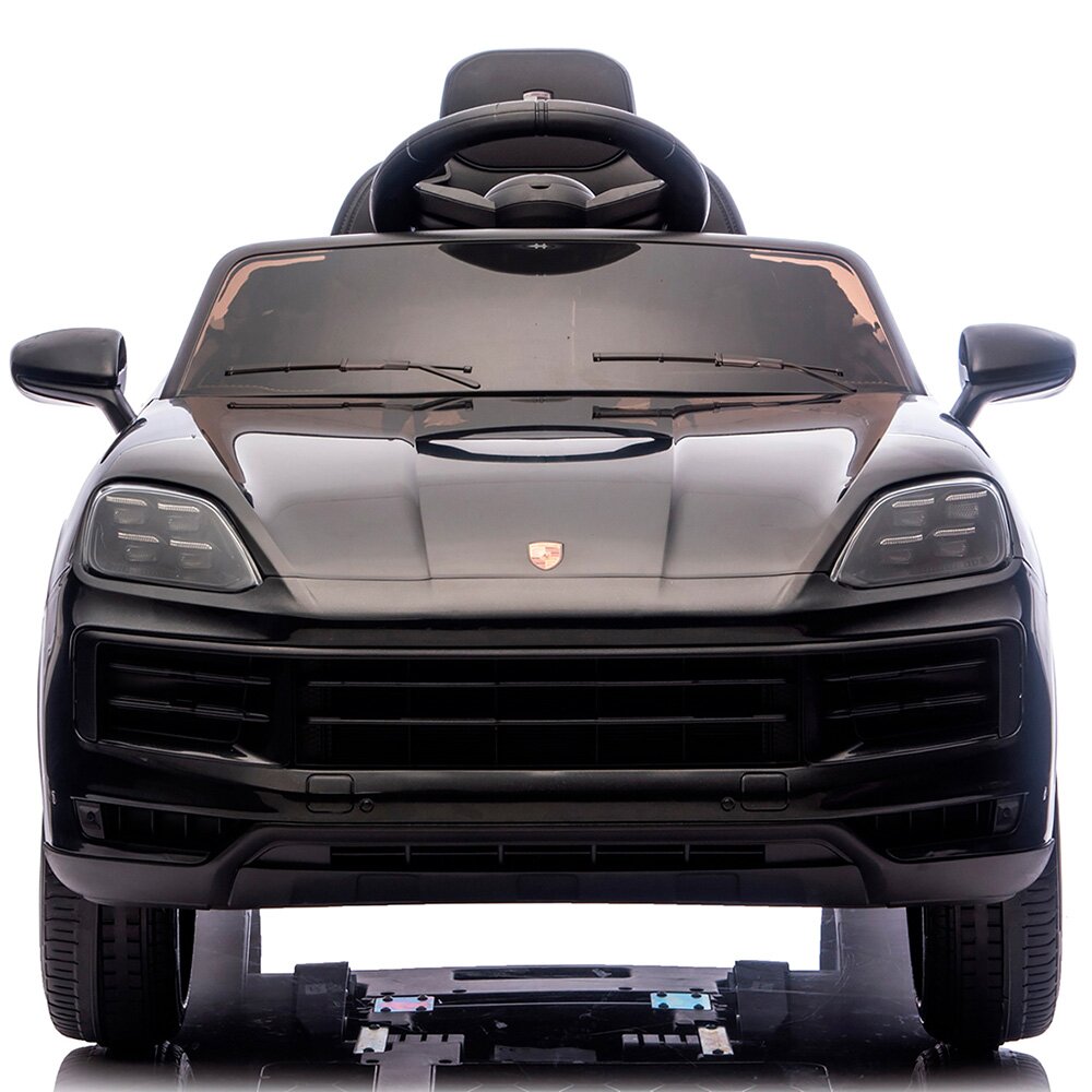 CHIPOLINO Masinuta electrica pentru copii Porsche Cayenne Black cu suspensii usi cu deschidere greutate admisa 30 kg