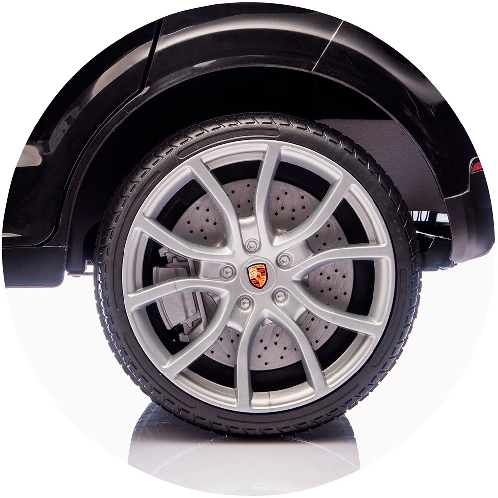 CHIPOLINO Masinuta electrica pentru copii Porsche Cayenne Black cu suspensii usi cu deschidere greutate admisa 30 kg