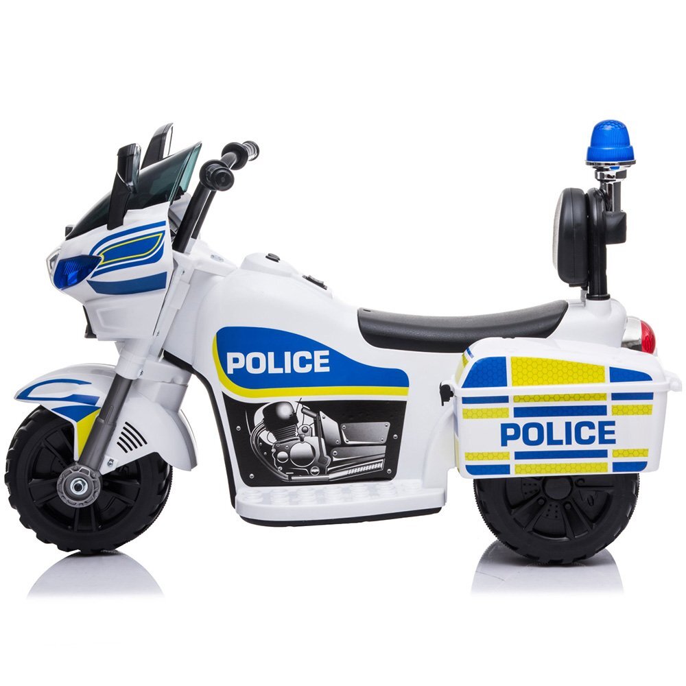 CHIPOLINO Motocicleta electrica pentru copii Police White cu lumini sunete greutate admisa 25 kg