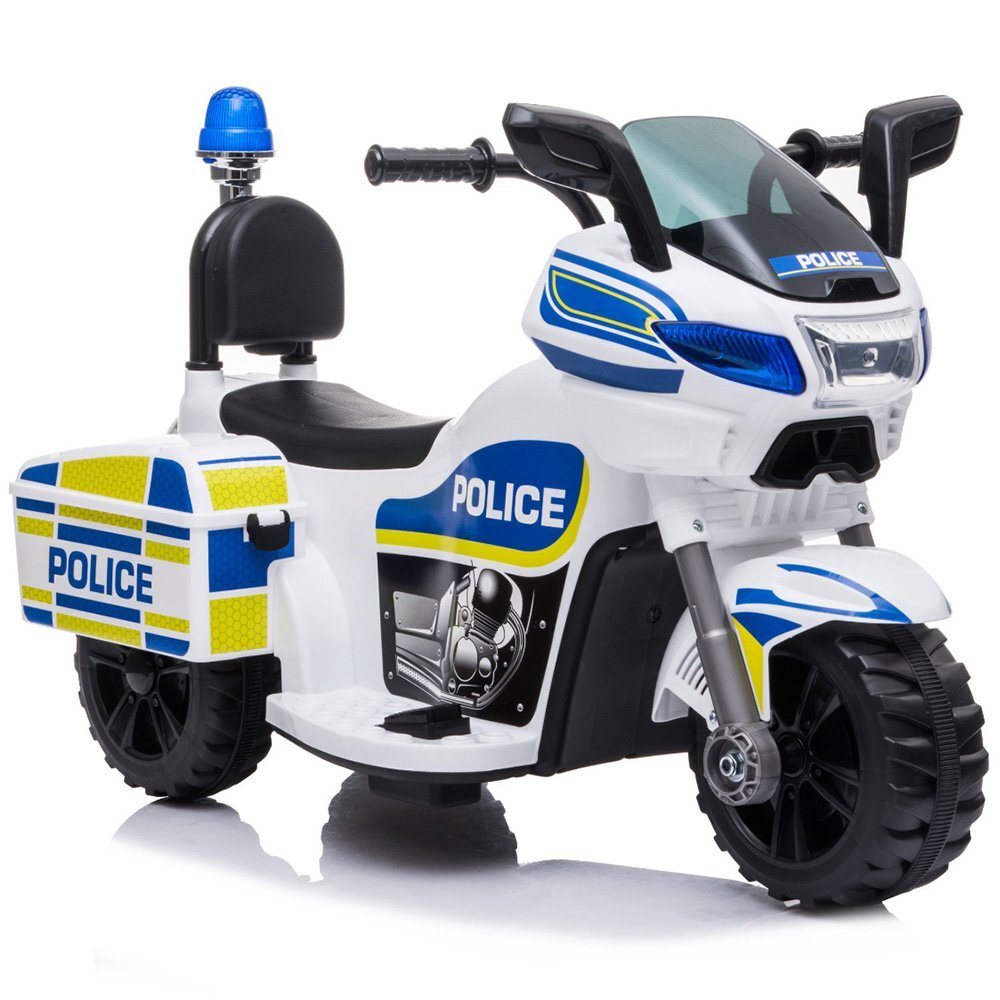 CHIPOLINO Motocicleta electrica pentru copii Police White cu lumini sunete greutate admisa 25 kg