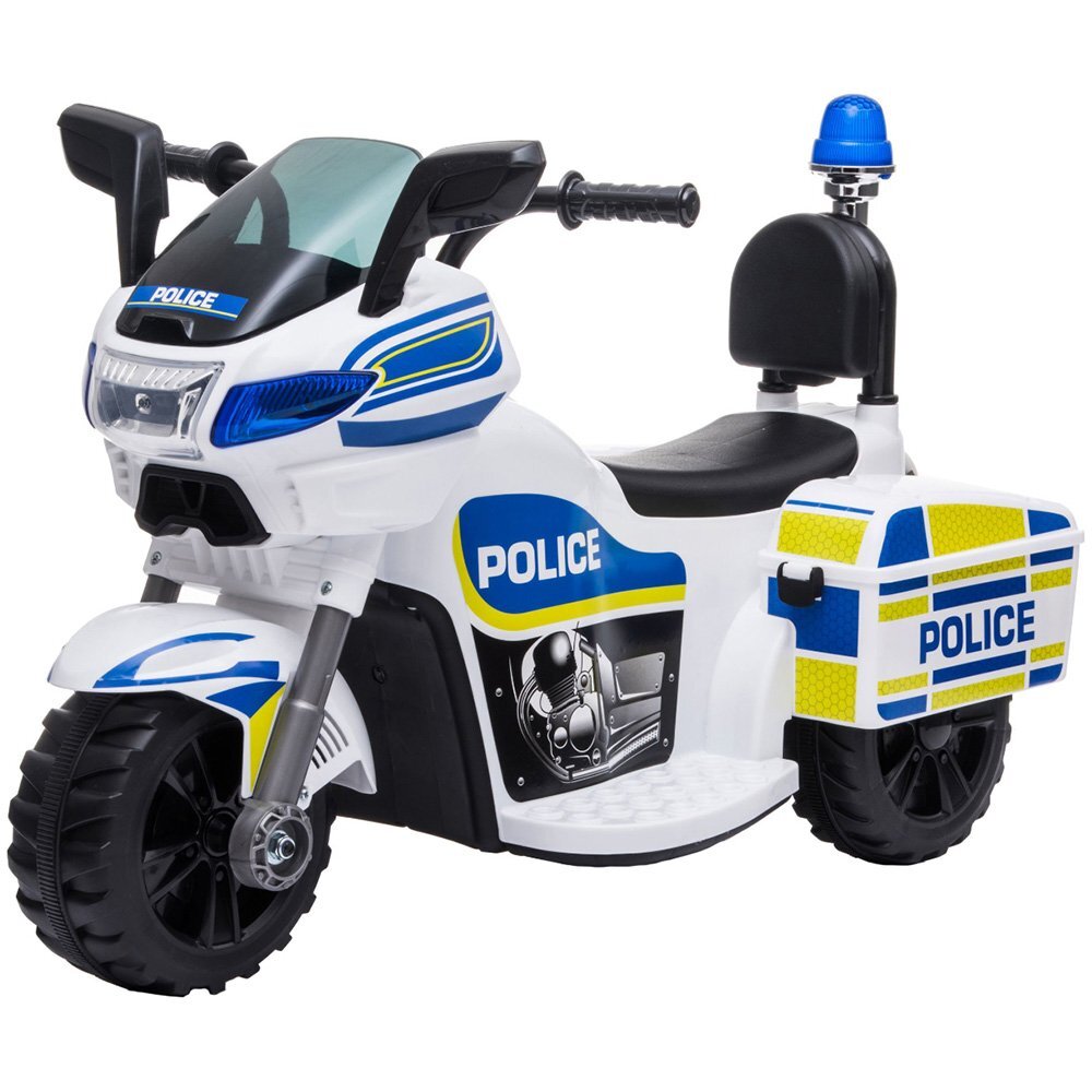 CHIPOLINO Motocicleta electrica pentru copii Police White cu lumini sunete greutate admisa 25 kg