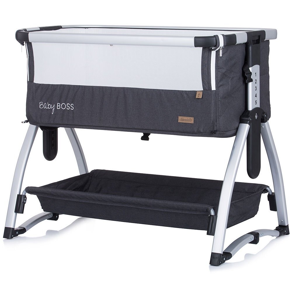 CHIPOLINO Patut Co-Sleeper Baby Boss anthracite