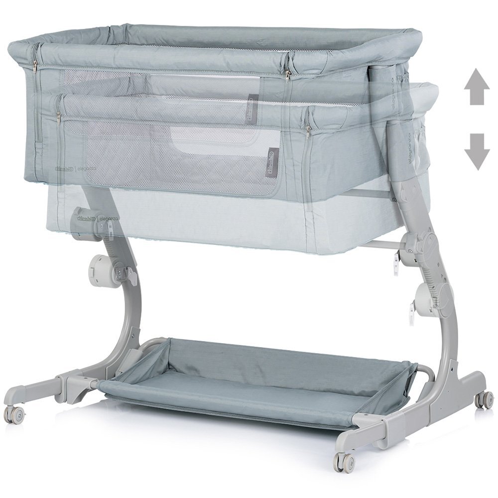 CHIPOLINO Patut co-sleeper Eleganza Basil cu laterala culisanta si pozitie anti-reflux