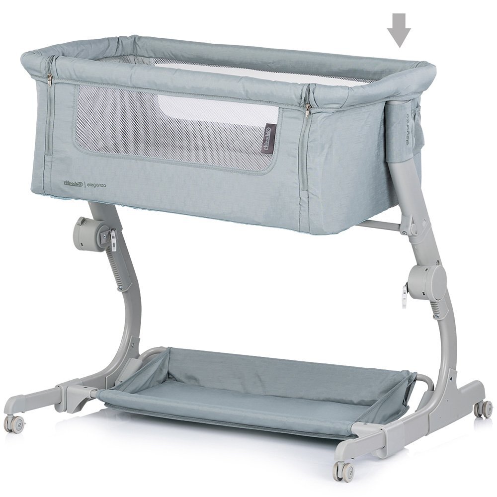 CHIPOLINO Patut co-sleeper Eleganza Basil cu laterala culisanta si pozitie anti-reflux