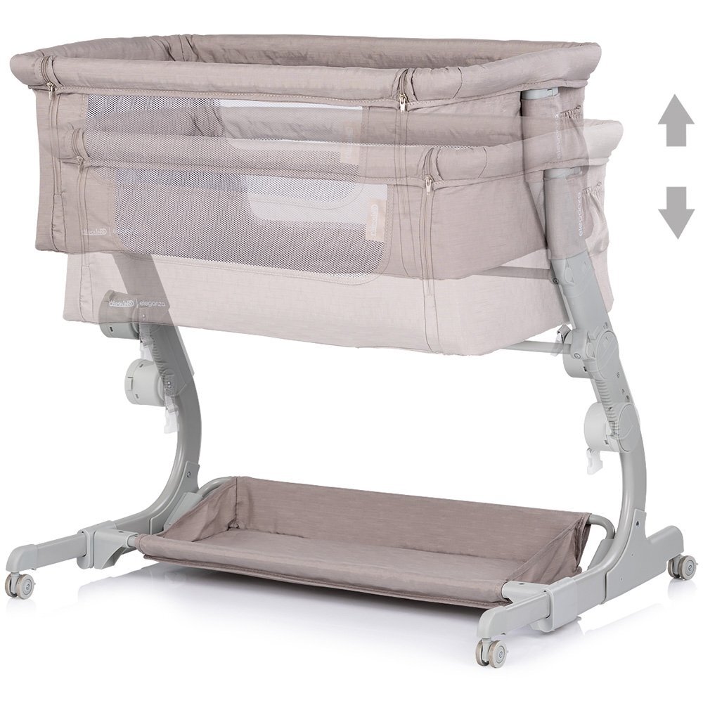 CHIPOLINO Patut co-sleeper Eleganza Tiramisu cu laterala culisanta si pozitie anti-reflux