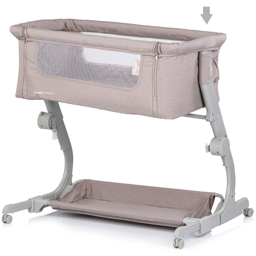 CHIPOLINO Patut co-sleeper Eleganza Tiramisu cu laterala culisanta si pozitie anti-reflux