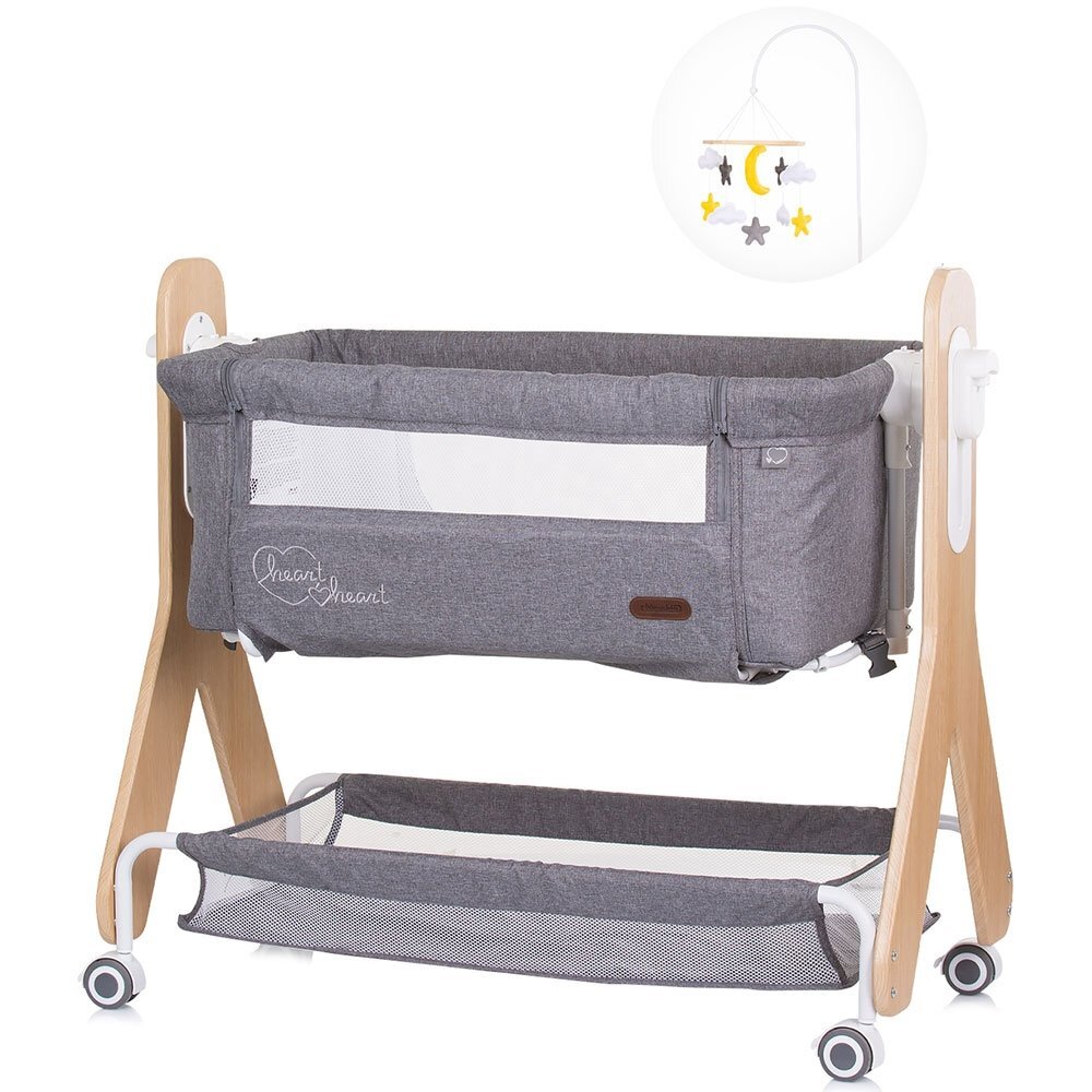 CHIPOLINO Patut Co-Sleeper Heart 2 Heart graphite