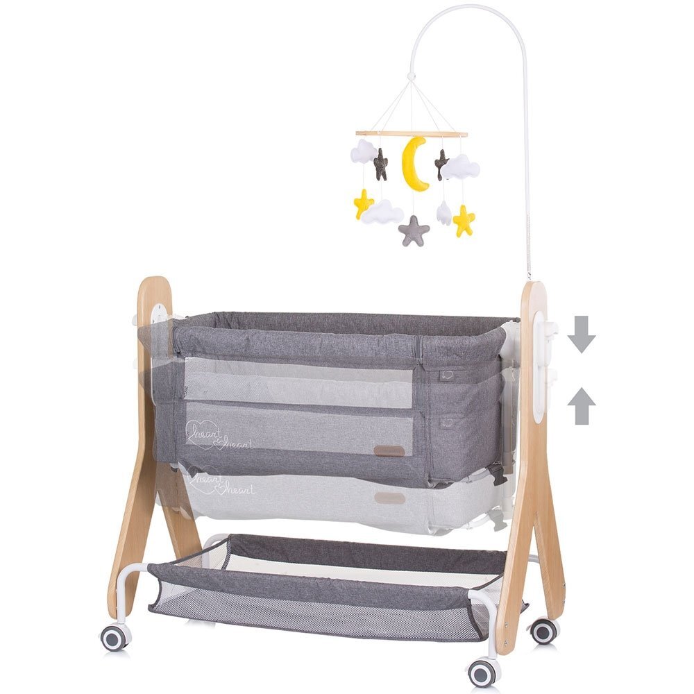 CHIPOLINO Patut Co-Sleeper Heart 2 Heart graphite