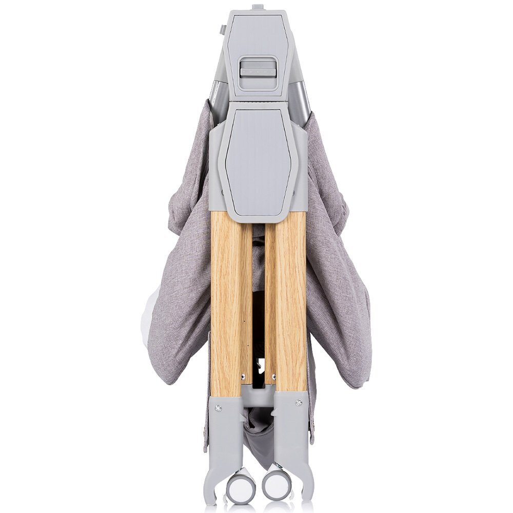 CHIPOLINO Patut co-sleeper pliabil SleepNFold Platinum cu inaltime reglabila pozitie anti-reflux functie de leganare salteluta de infasat plasa anti-insecte roti cu frana