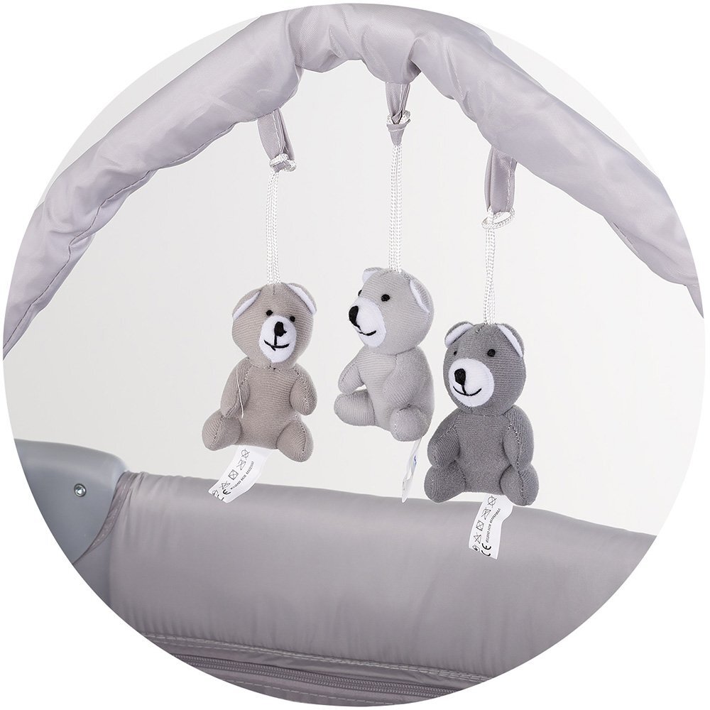 CHIPOLINO Patut pentru copii Luna Platinum pliabil cu saltea de infasat
