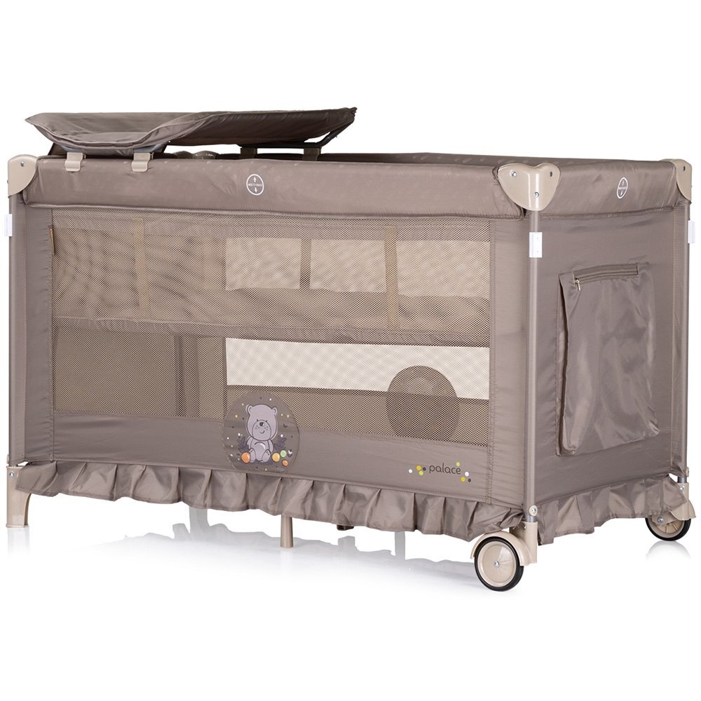 CHIPOLINO Patut pentru copii Palace Bear beige pliabil