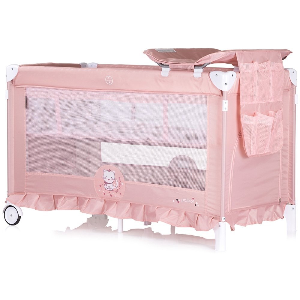 CHIPOLINO Patut pentru copii Palace Cat pink pliabil