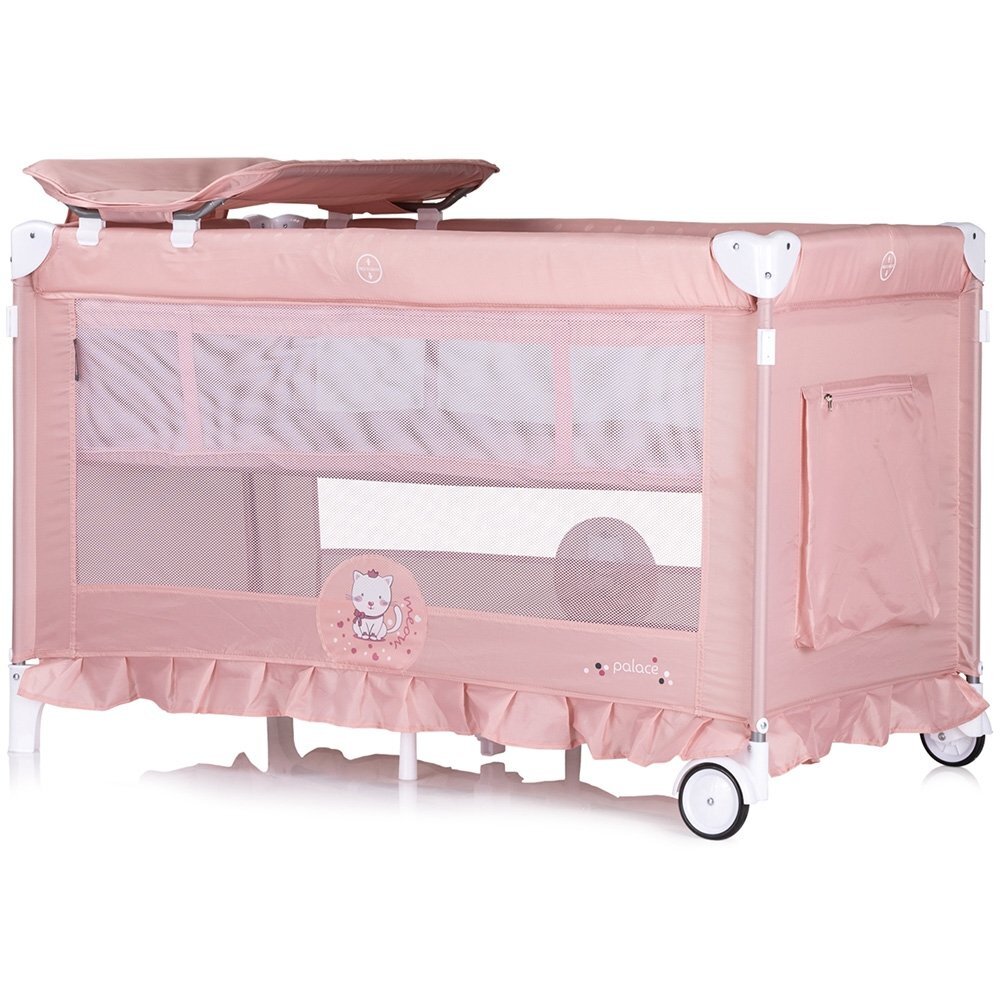 CHIPOLINO Patut pentru copii Palace Cat pink pliabil