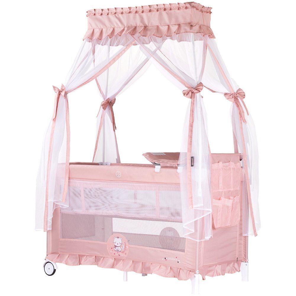 CHIPOLINO Patut pentru copii Palace Cat pink pliabil