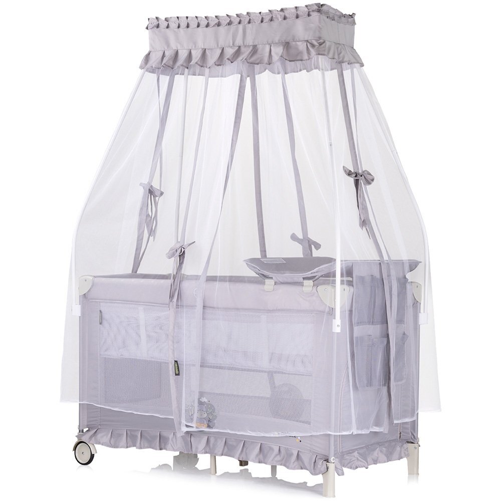 CHIPOLINO Patut pentru copii Palace Hippo grey pliabil