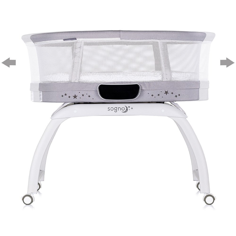 CHIPOLINO Patut pentru copii Sogno 2 in 1 grey cu leganare si cantar integrat