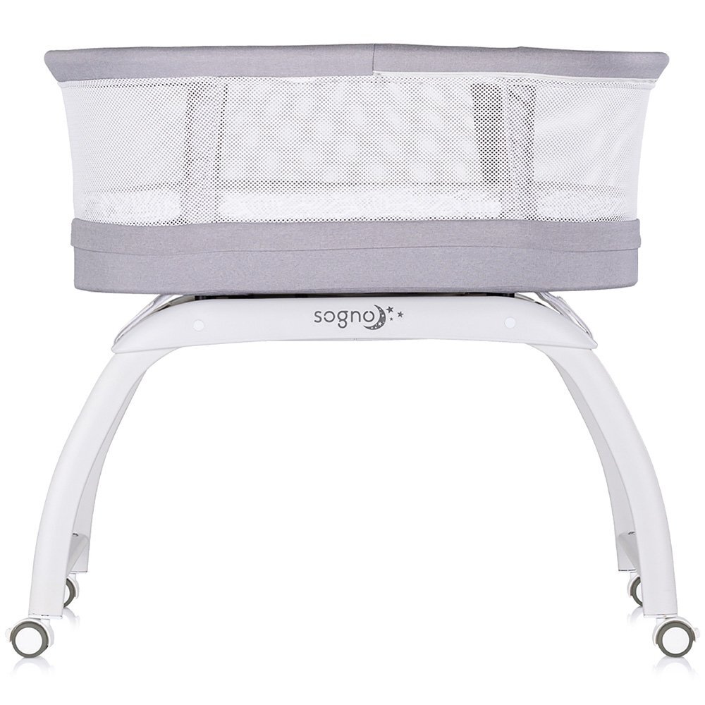 CHIPOLINO Patut pentru copii Sogno 2 in 1 grey cu leganare si cantar integrat