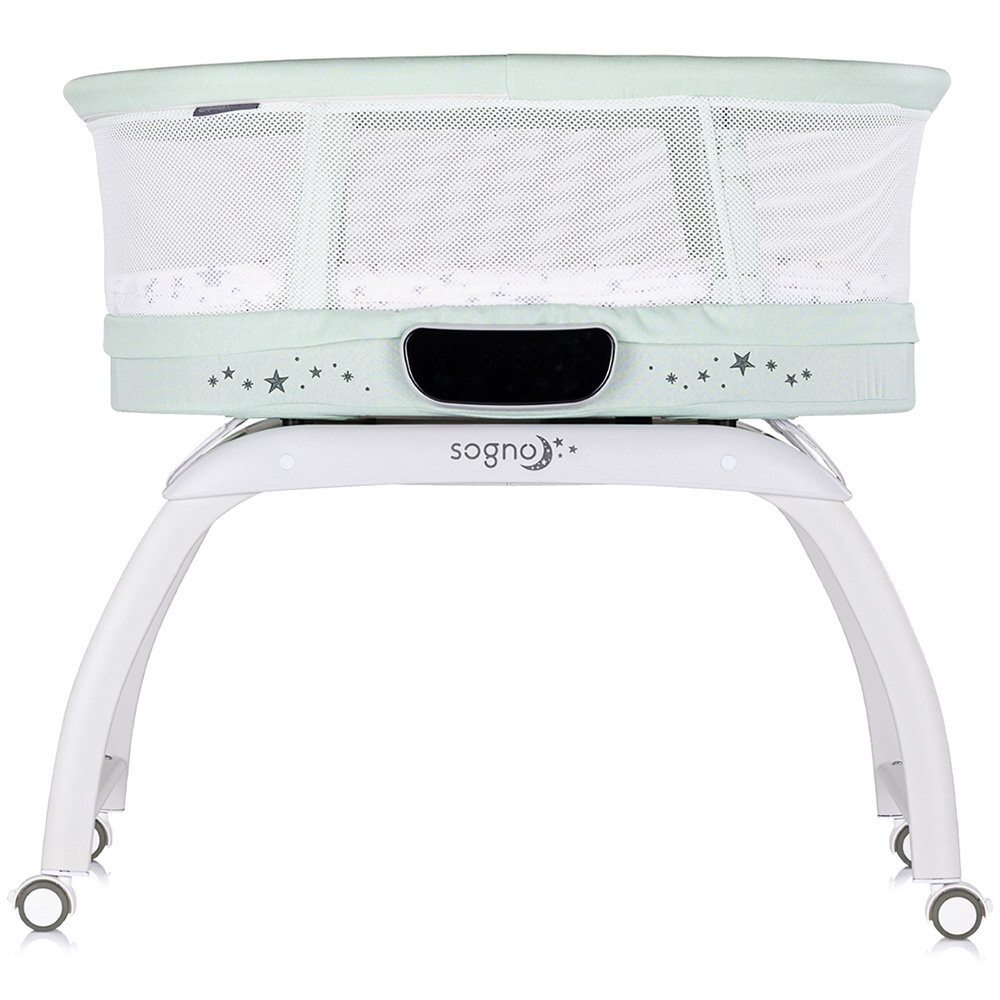 CHIPOLINO Patut pentru copii Sogno 2 in 1 pastel green cu leganare si cantar integrat