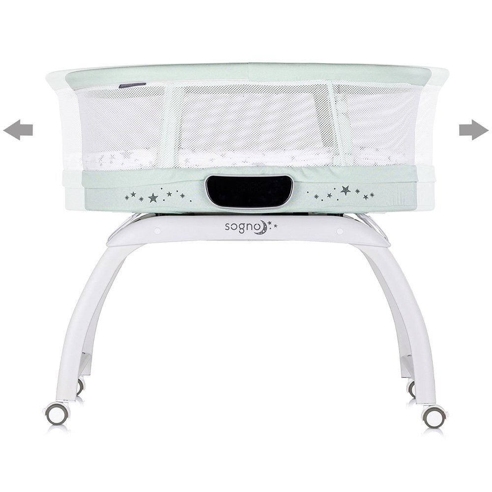 CHIPOLINO Patut pentru copii Sogno 2 in 1 pastel green cu leganare si cantar integrat