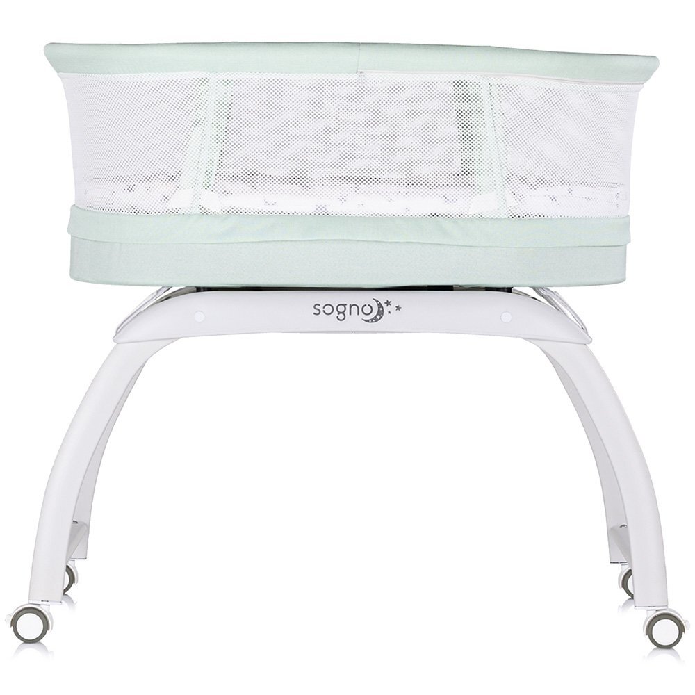 CHIPOLINO Patut pentru copii Sogno 2 in 1 pastel green cu leganare si cantar integrat