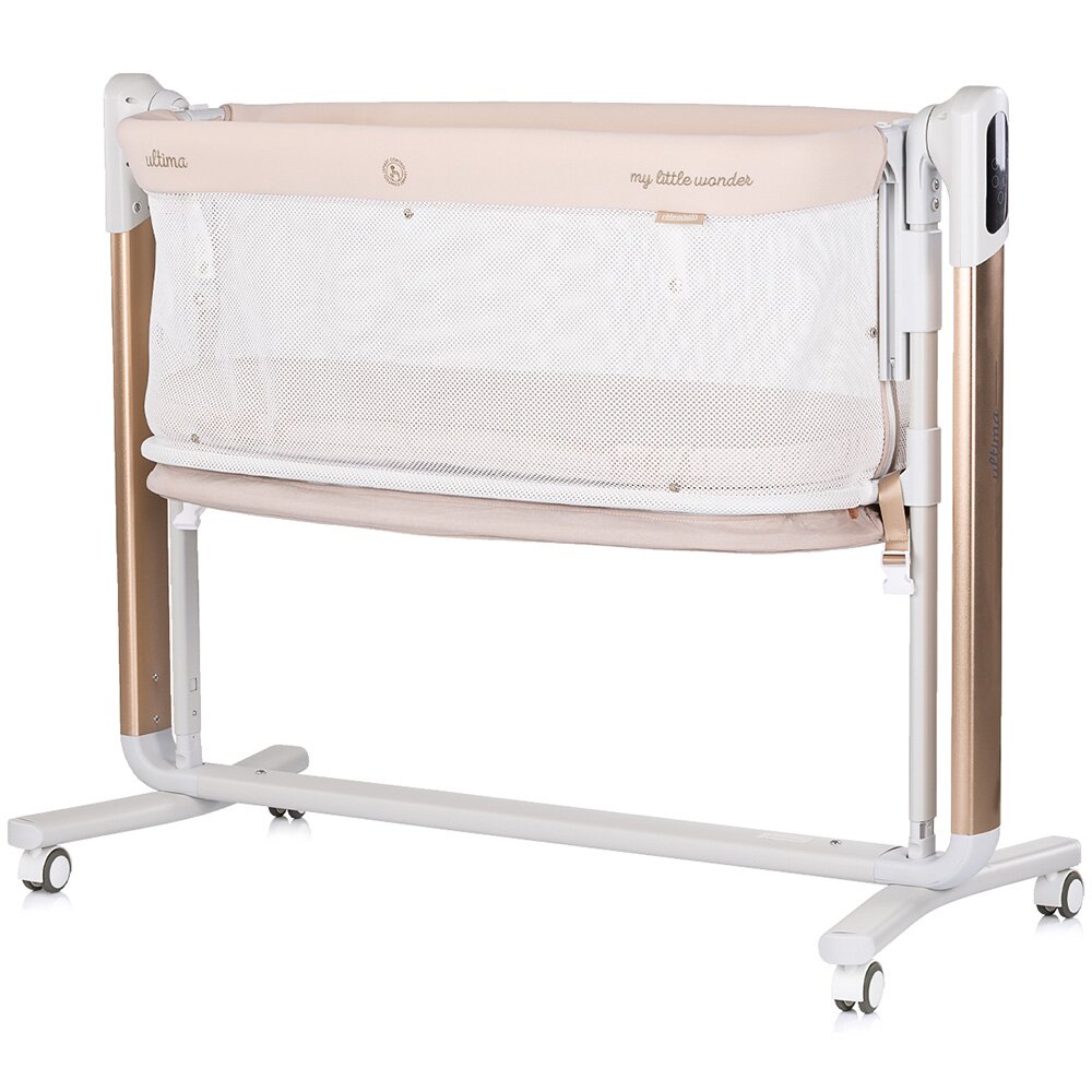 CHIPOLINO Patut pentru copii Ultima Beige cu leganare si laterala culisanta