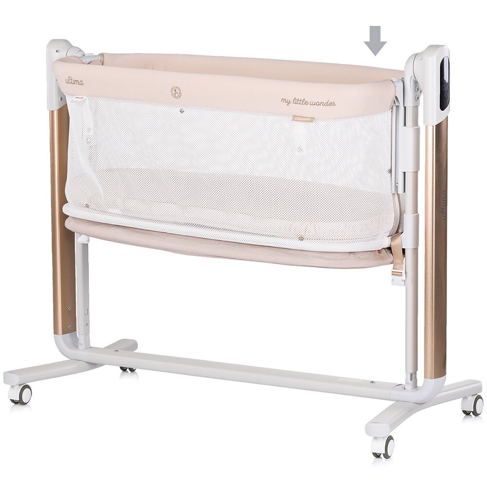 CHIPOLINO Patut pentru copii Ultima Beige cu leganare si laterala culisanta
