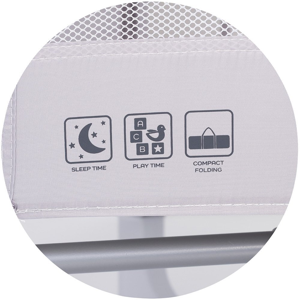 CHIPOLINO Patut pliabil pentru copii Ariel Platinum 120x60 cm doua nivele intrare laterala cu fermoar geanta pentru transport