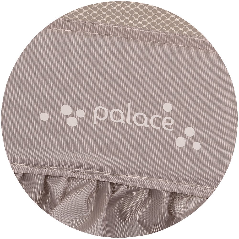 CHIPOLINO Patut pliabil pentru copii Palace Latte cu doua nivele saltea de infasat baldachin roti geanta pentru transport buzunar si intrare laterala