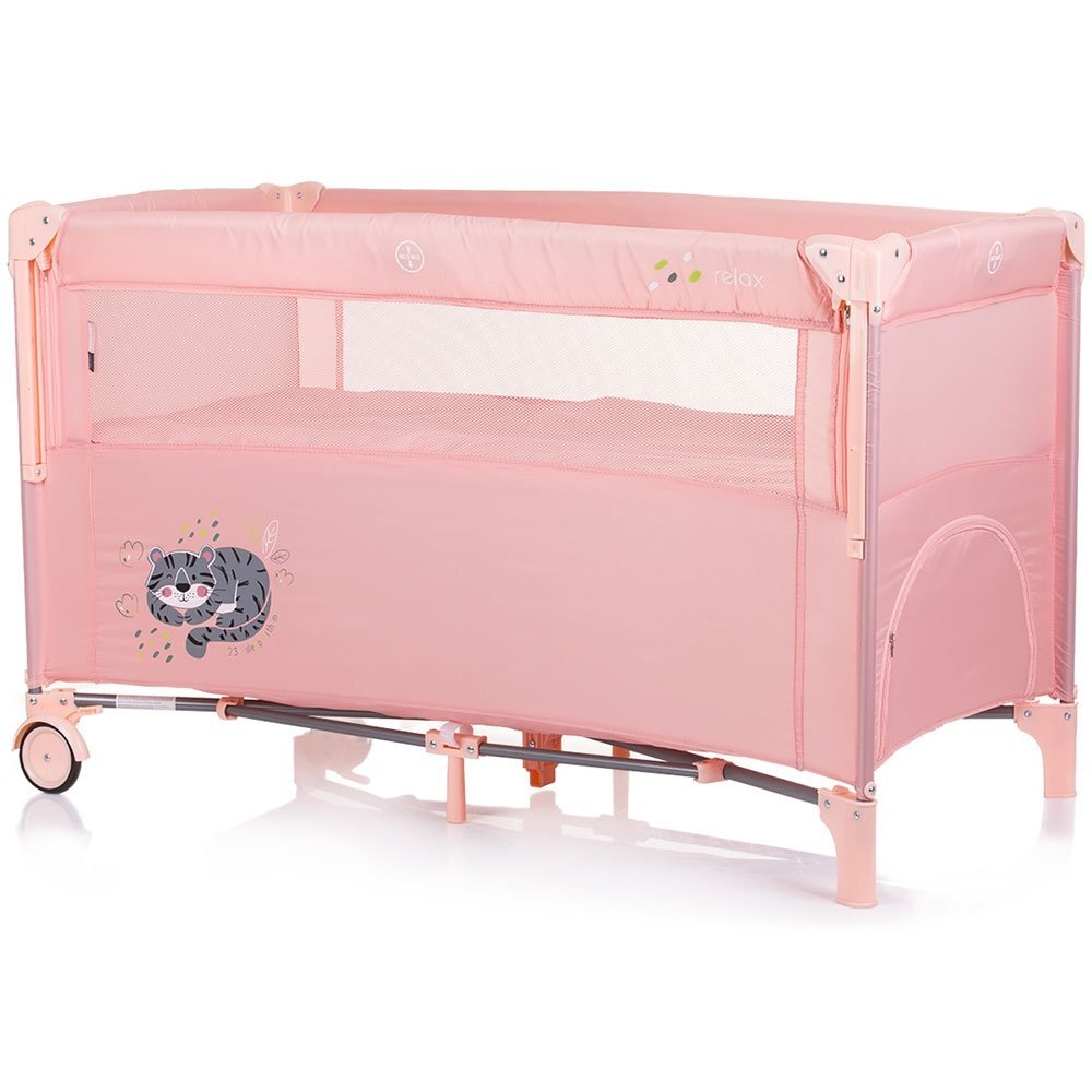 CHIPOLINO Patut pliabil Relax flamingo tiger cu laterala culisanta